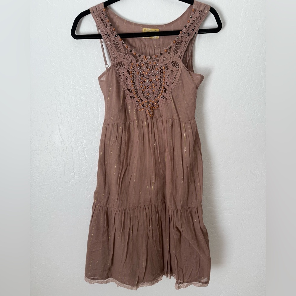 Vintage Free People Beach-Style Flowy Midi Dress (Size 8)